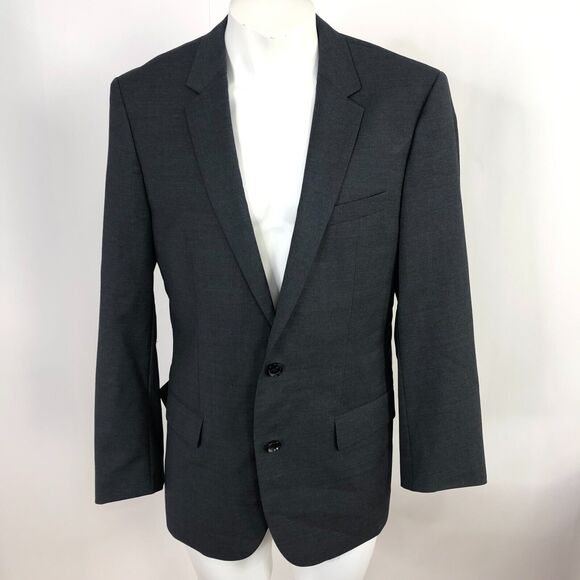 Hugo Boss Halsey/Merrill 40R Gray 100% Wool Button Blazer Sport Coat Jacket